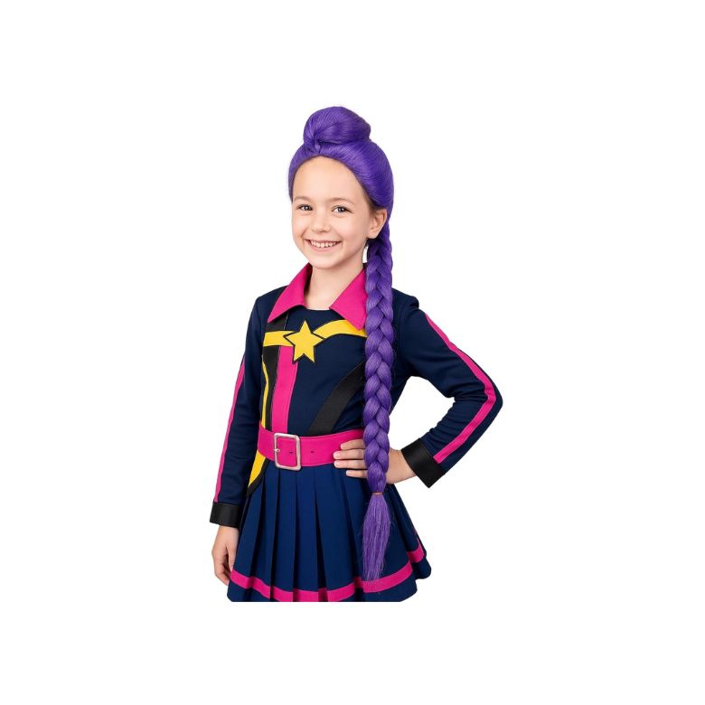 Purple Braided Ponytail Wig