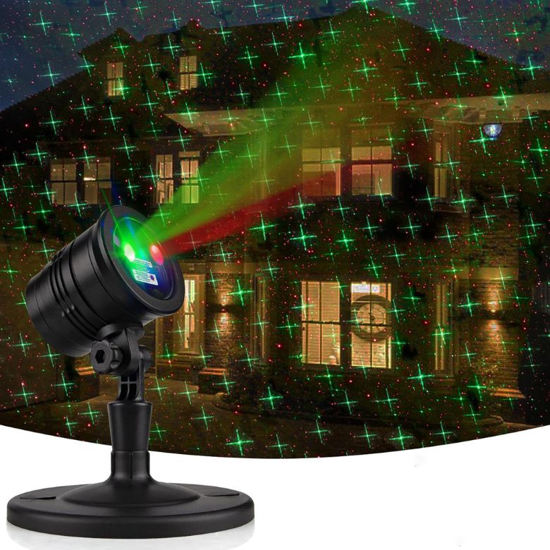 Red and Green Star Outdoor Laser Christmas Projector