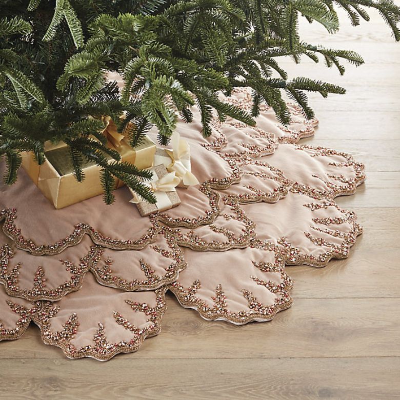 Champagne Colored Shimmering Tree Skirt