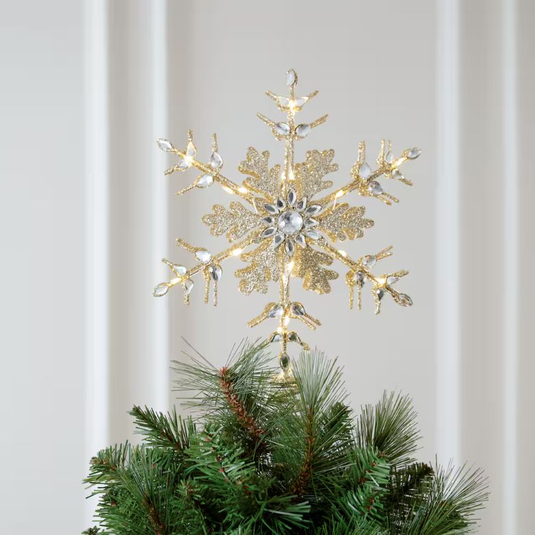 Jeweled Snowflake Lighted Tree Topper