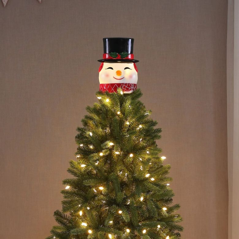 Snowman Blow Mold Lit Tree Topper