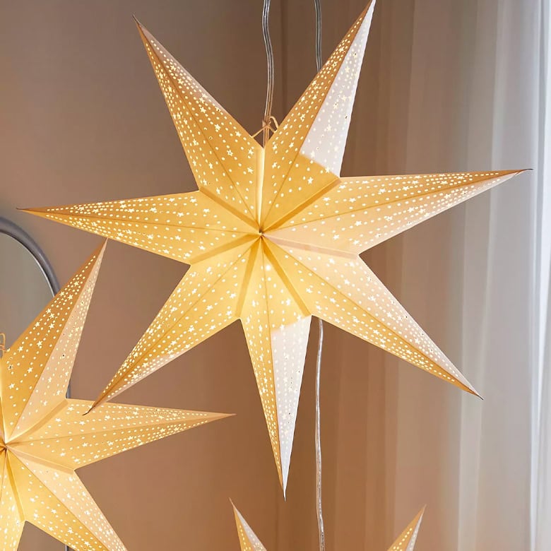 paper lantern in the shape of a star