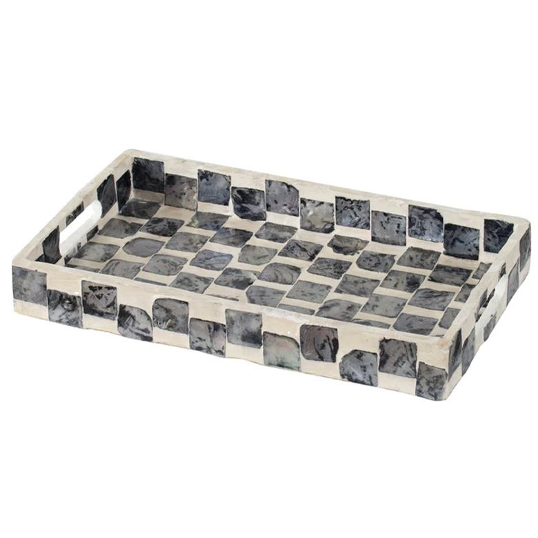checkered marble tray