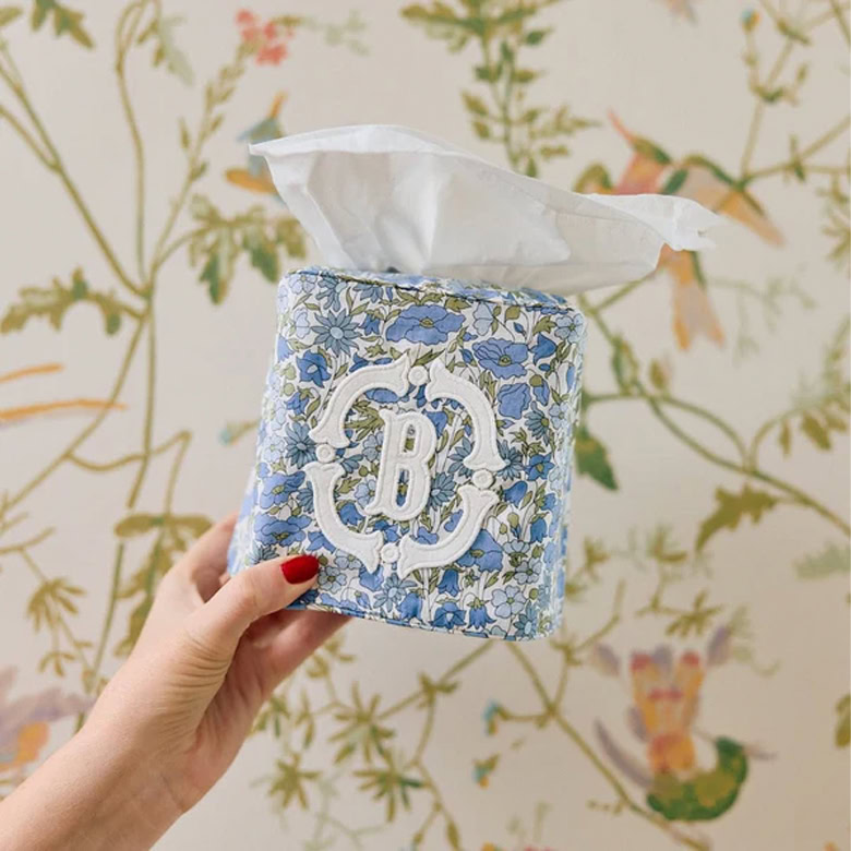 floral tissue box cover