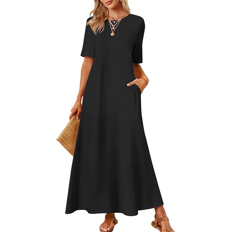 black t shirt dress for women