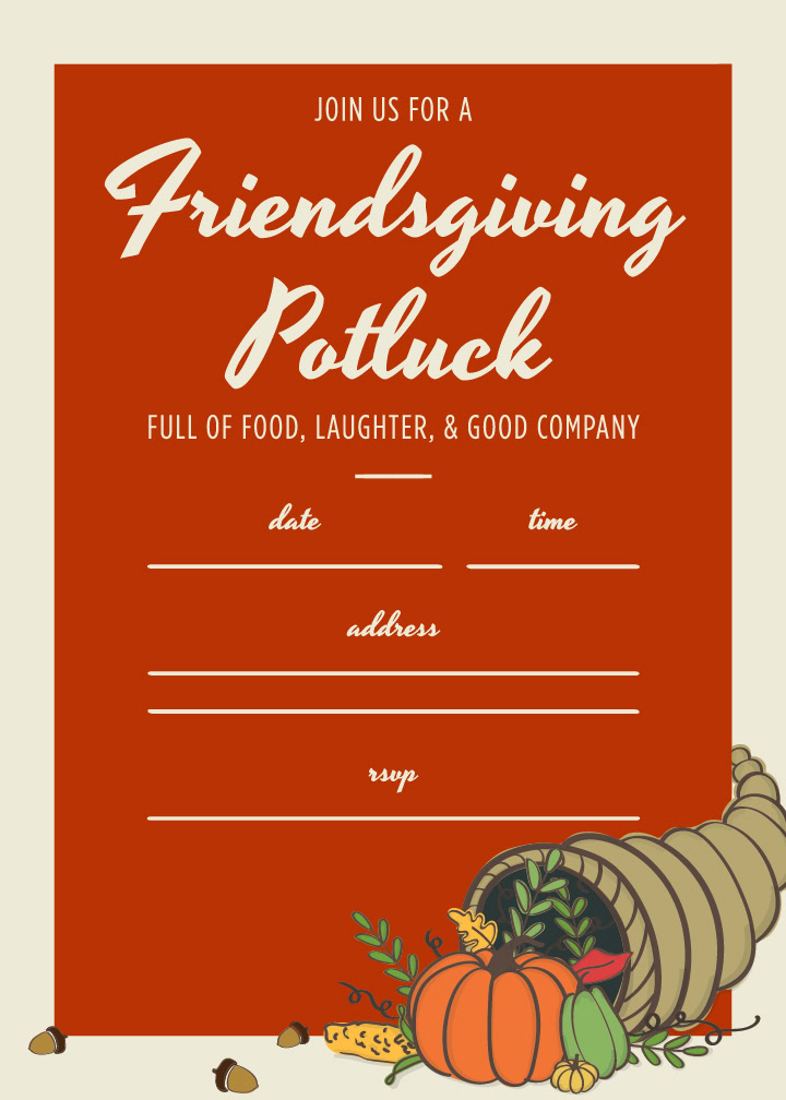 free printable friendsgiving invitation