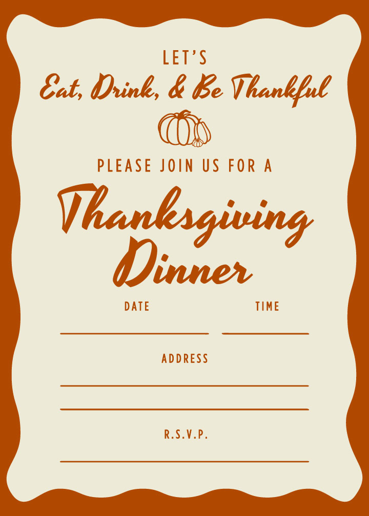 free printable thanksgiving invitation