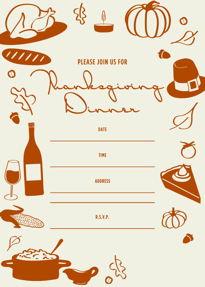 free printable thanksgiving invitation