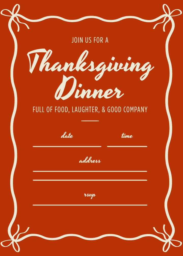 free printable thanksgiving invitation