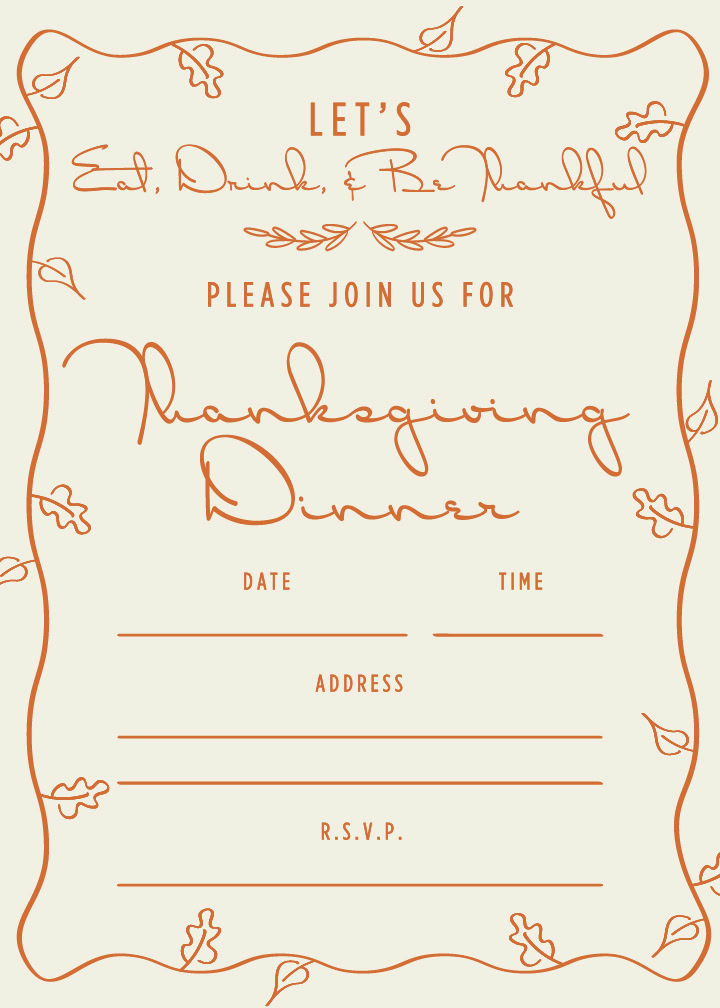 free printable thanksgiving invitation