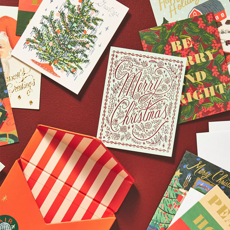 cute christmas card set from anthropologie