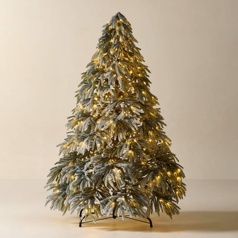 7.5 ft. Faux Downswept Flocked Pine Pre-Lit LED Christmas Tree