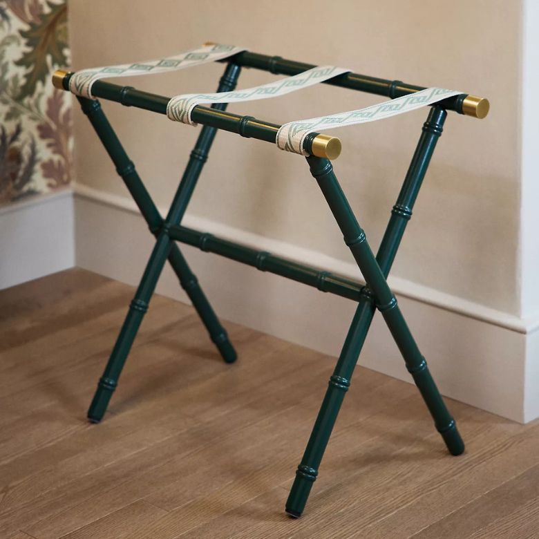 Green Painted Wood Luggage Rack