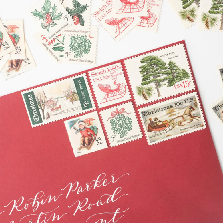 sweet holiday postage stamps for winter