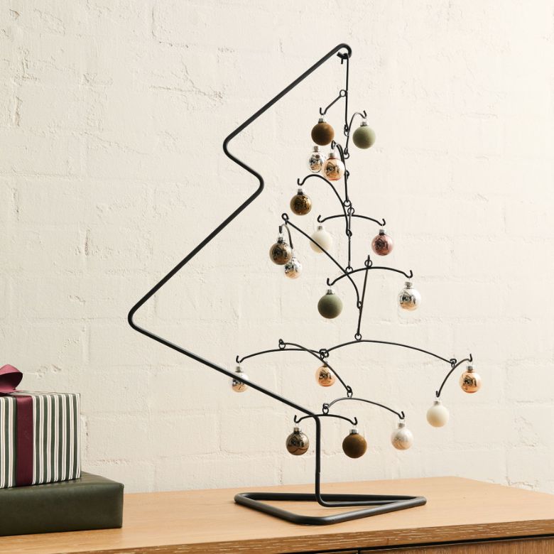black iron christmas ornament display