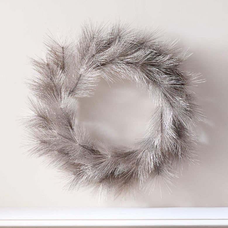 Faux Silver Pine Holiday Wreath