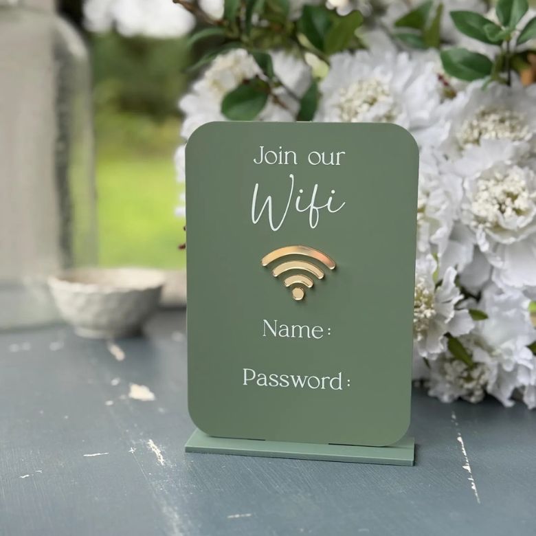 Custom Acrylic WiFi Password Sign