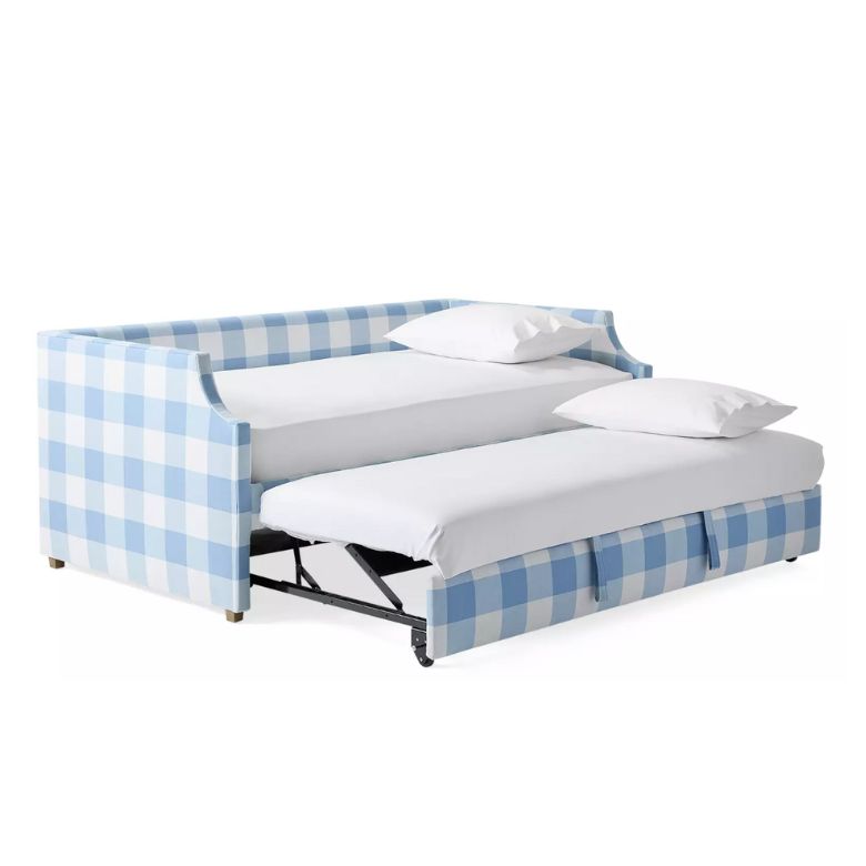 Blue Gingham Trundle Daybed