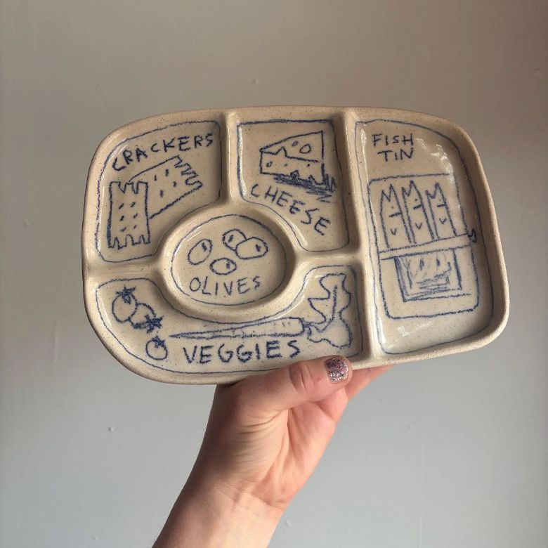 ceramic customized snack or lunch tray