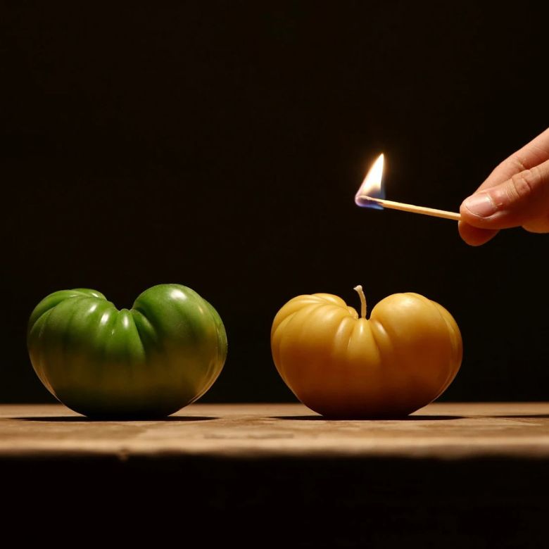 heirloom tomato beeswax candles