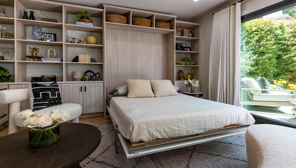 Murphy bed in renovated garage