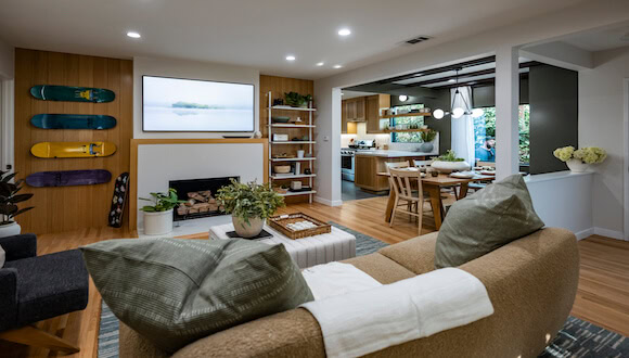 View from couch in living room