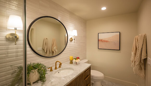 Bathroom sink and toilet