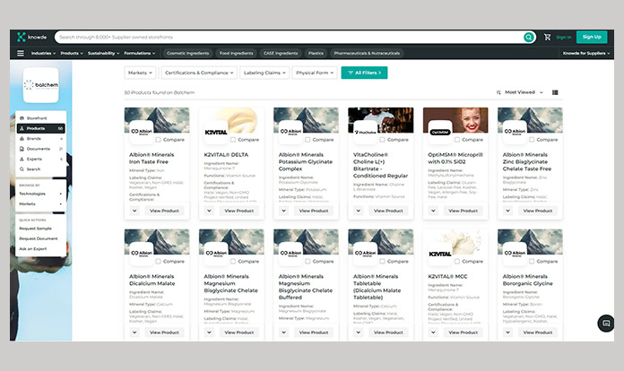Balchem opens storefront on digital platform Knowde