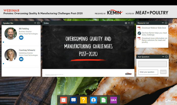 Kemin discusses Proteus® solution and yield of meat products in its webinar