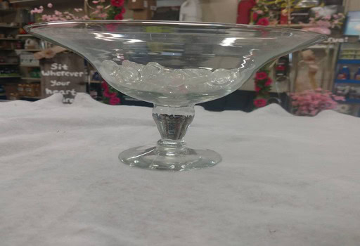 Glass serving bowl ideal for party rentals and catering needs.