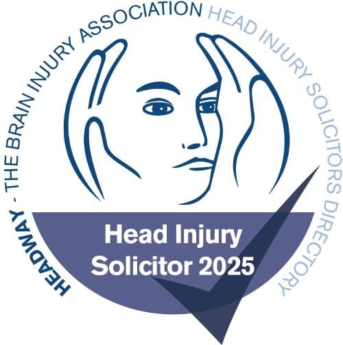 Head Injury Solicitor 2025 logo representing expertise in brain injury cases and head injury law in the UK.