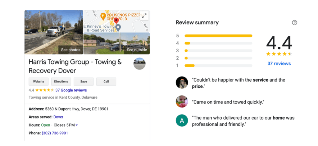 towing service, emergency towing 24/7 in dover DE