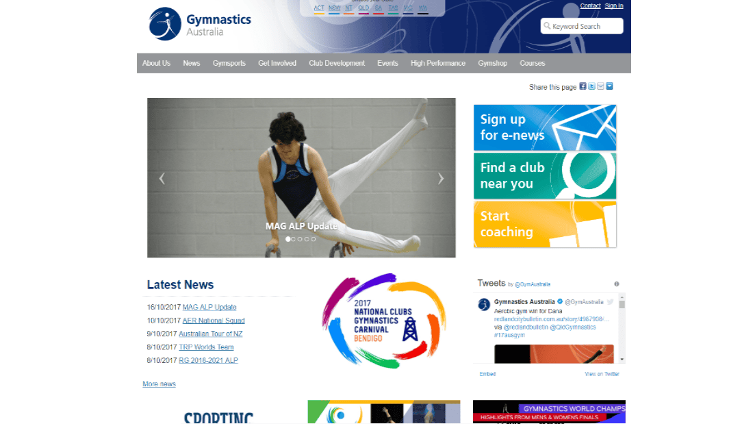Gymnastics Australia Website