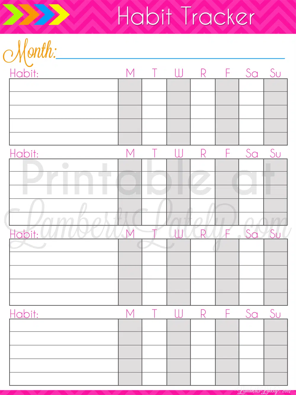 habit tracker printable.