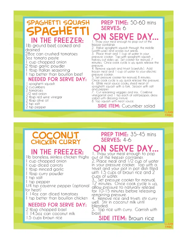 screen shot of printable recipe cards.