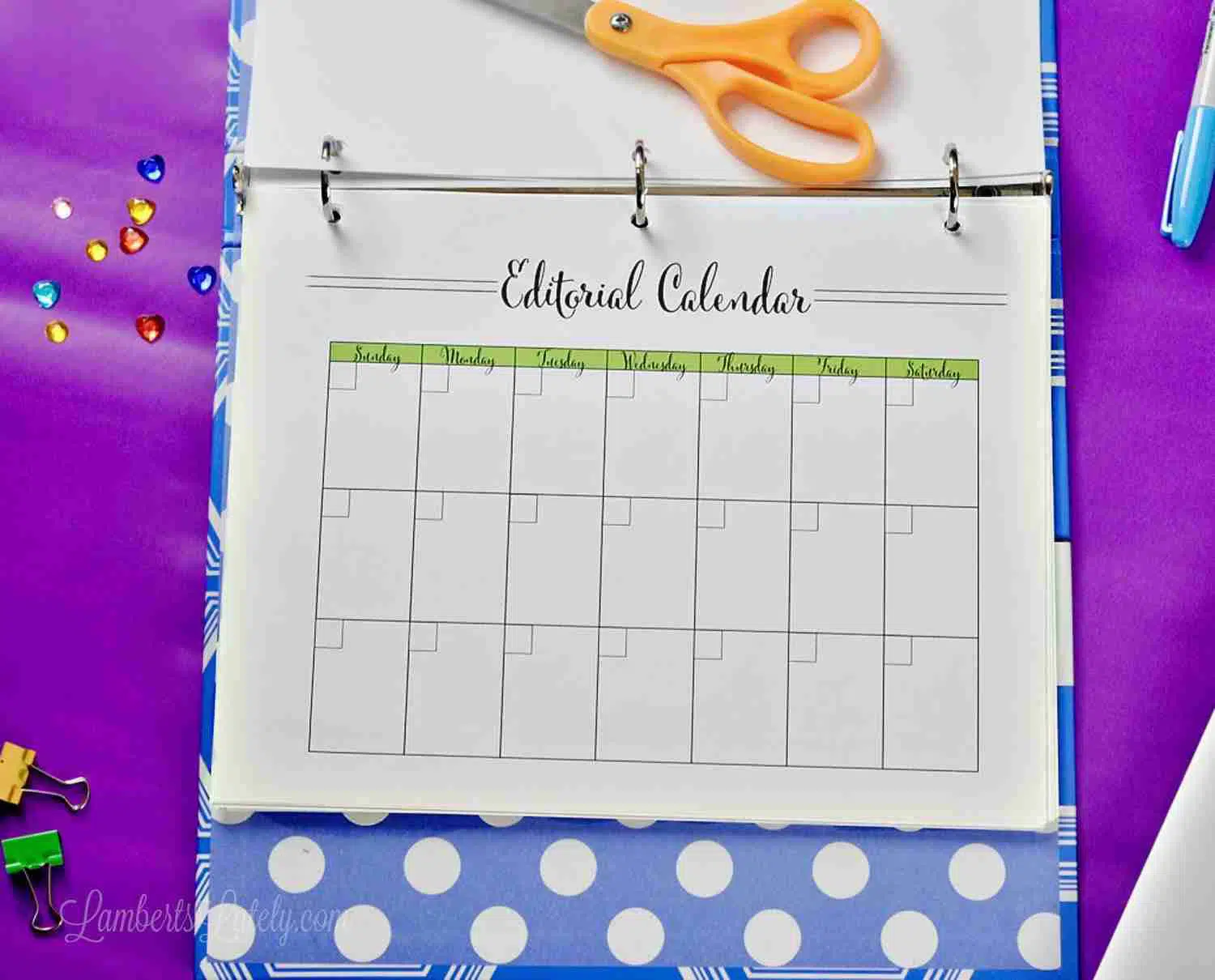 editorial calendar printable.