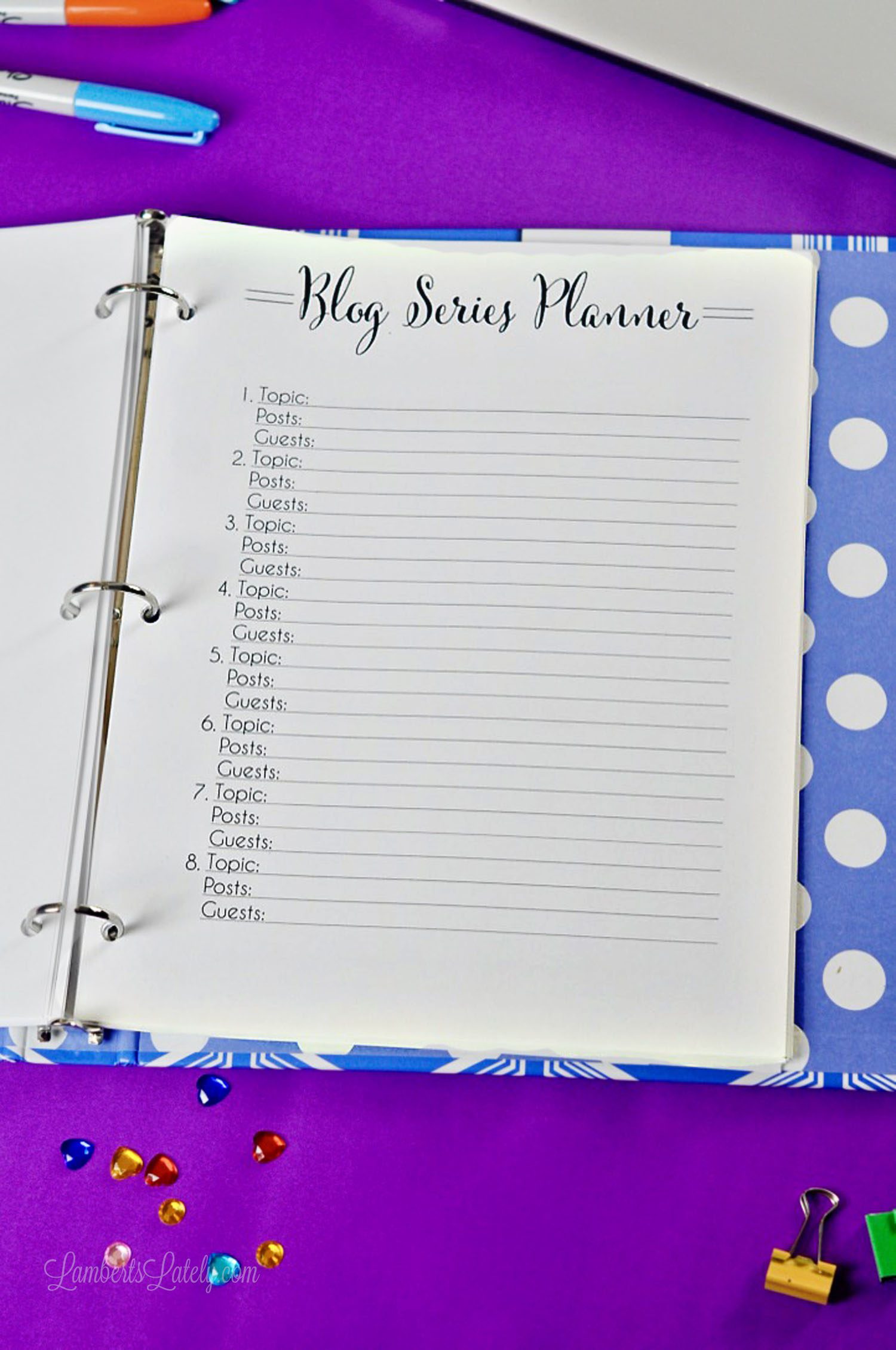 blog series planner printable.