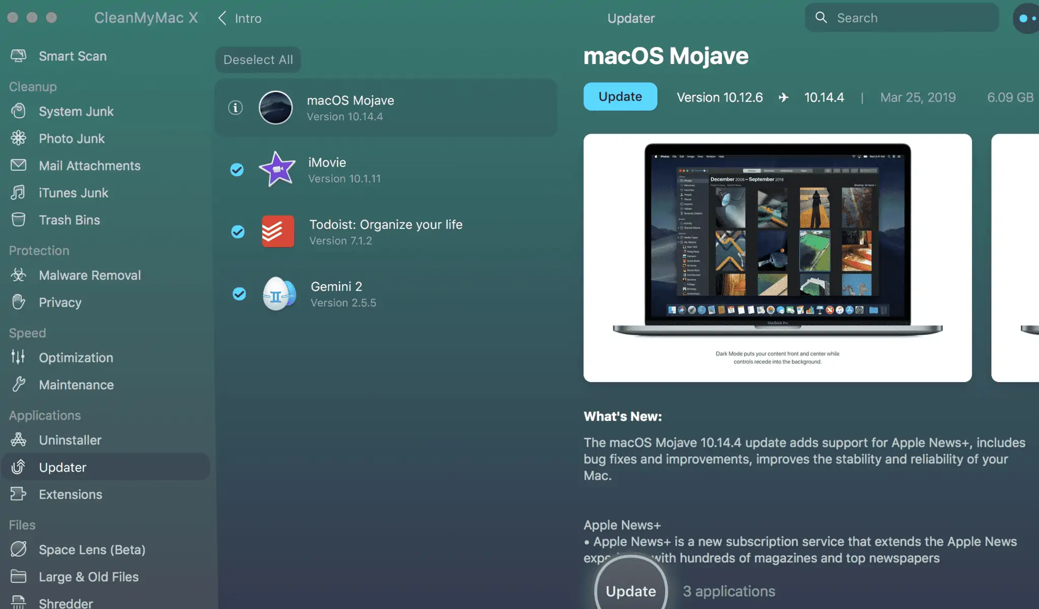 cleanmymac updating mac operating system.