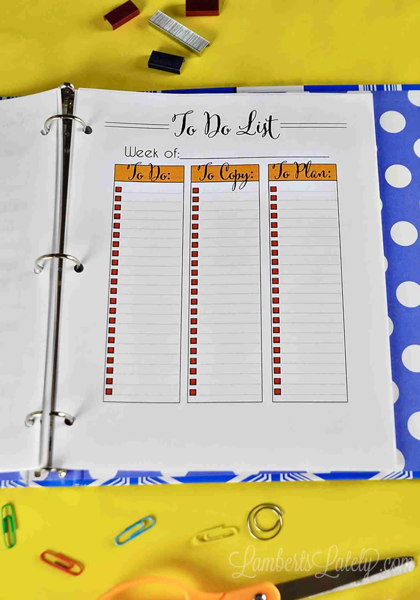teacher to do list printable in a notebook.
