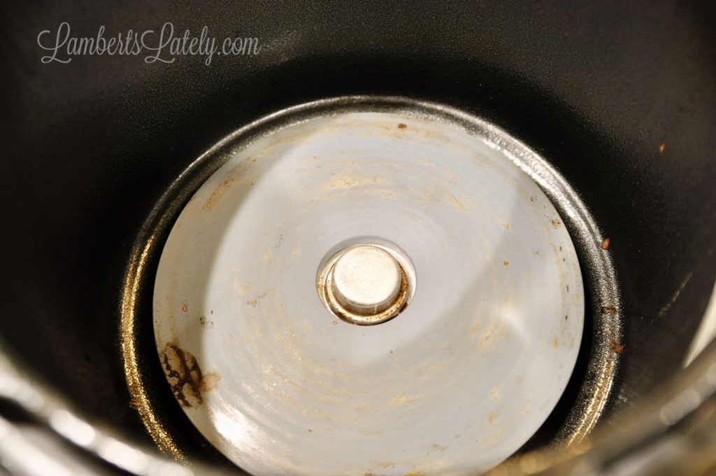 dirty inner heating coil of an instant pot.