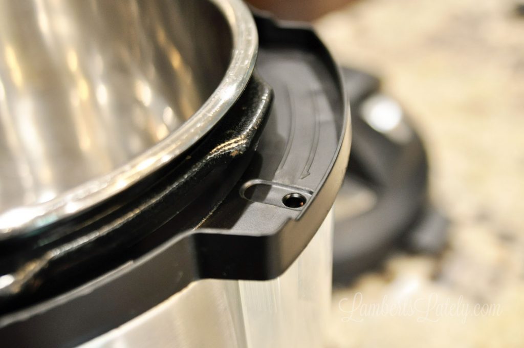 clean edge of an instant pot.