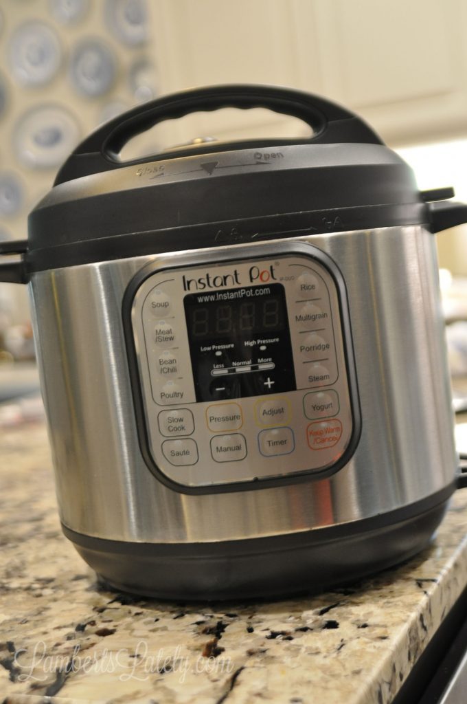 instant pot on a counter.