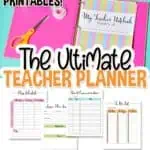 teacher planner page collage.