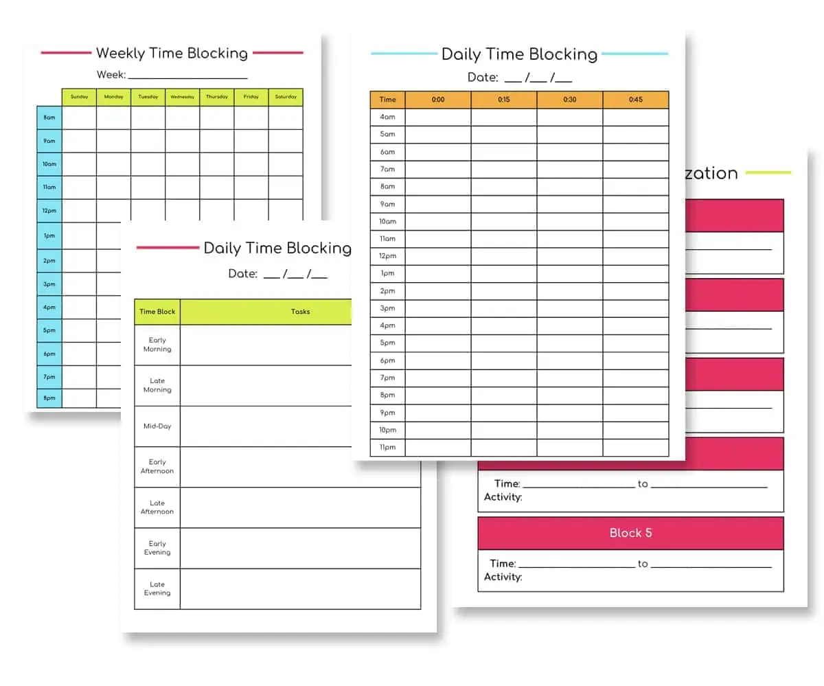 39 Free Printable Time Boxing Templates | Lamberts Lately
