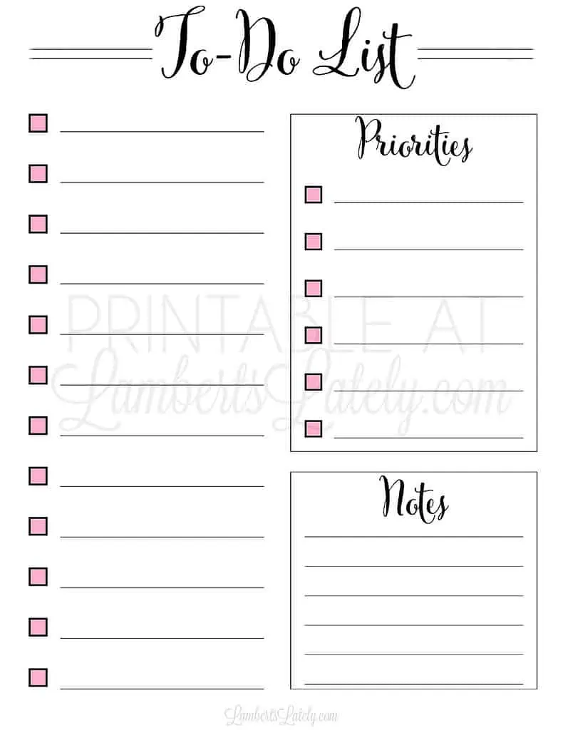 33 Free Printable To Do List Templates | Lamberts Lately for Free Printable Blank To Do List Template