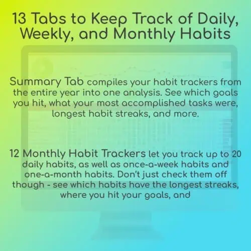 Habit Tracking Spreadsheets - Google Sheets Template - Image 2