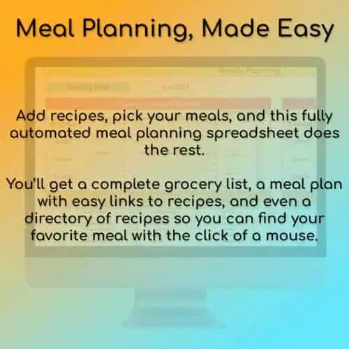 Meal Planning Spreadsheets - Google Sheets Template - Image 2