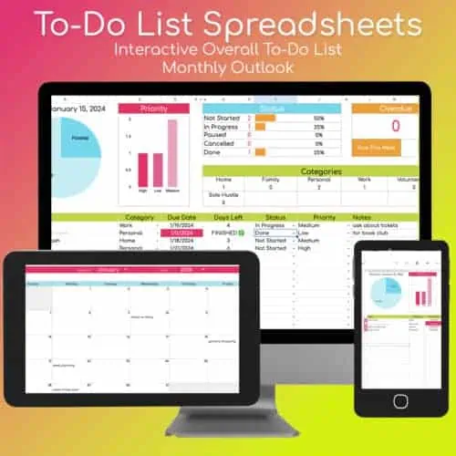 to do list spreadsheets on phone, desktop, and tablet.