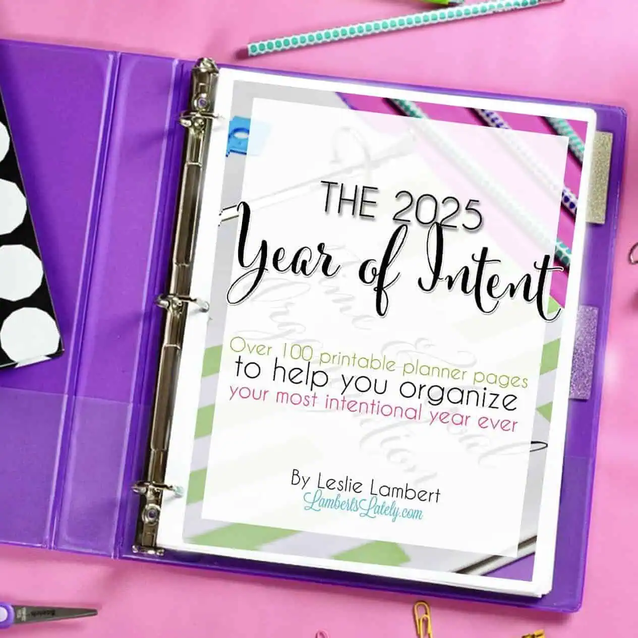 the 2025 year of intent in a notebook.