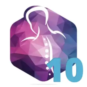 Spine health icon representing chiropractic or osteopathy services.